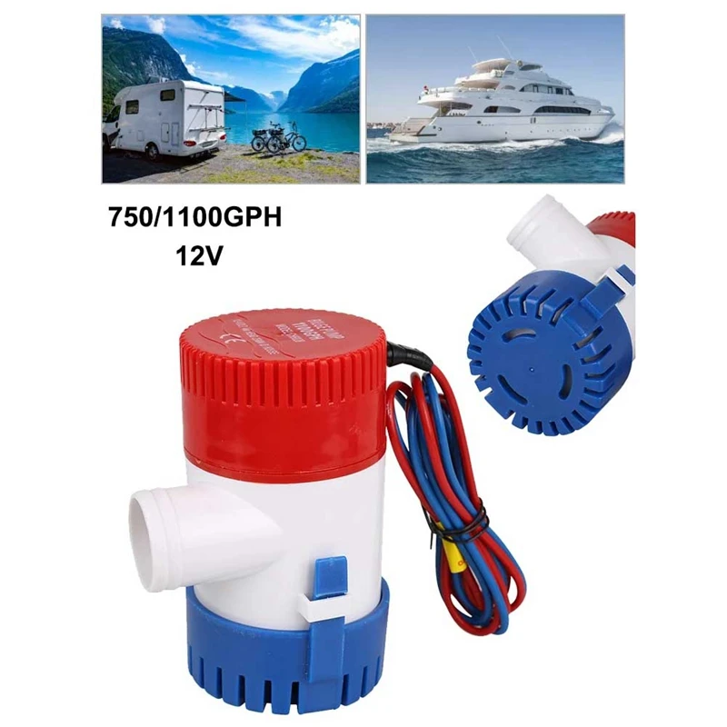 12V 1100GPH Automatic Boat Submersible Bilge Pump Kit For Boat Seaplane Motor Homes Houseboat