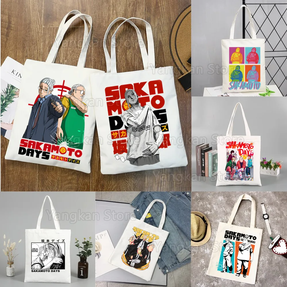 ساكاموتو دايز وصل حديثًا حقائب تسوق بسيطة مطبوعة برسوم كارتونية من القماش الفني للفتيات حقيبة يد كاجوال للحياة #2