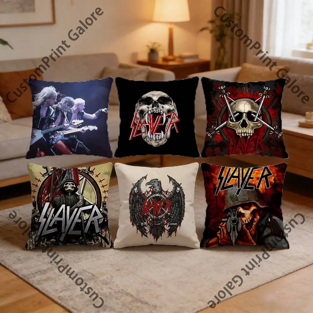 

S-SlayerS Band Pillow Cover Polyester Square Cushion Case 45 cm Decorative for Home Couch Bed Car Decor