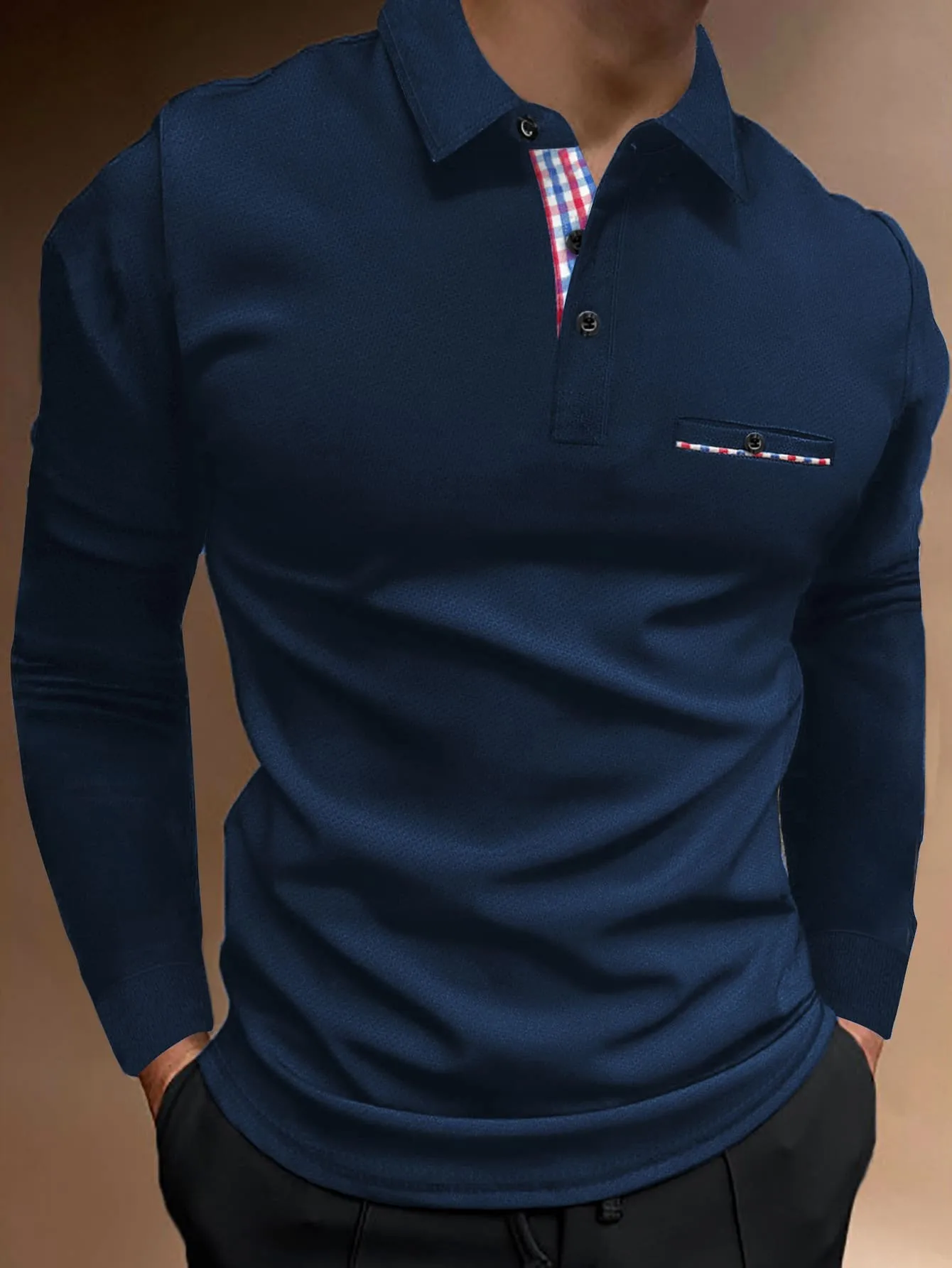 Das Neue Herren-Langarm-POLO-Shirt für Frühling und Herbst 2025 Ist Lässig und Bequem mit 3D-Buchstabenmuster-Druck – Detail 9