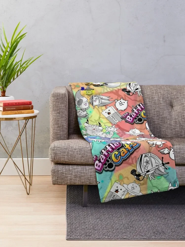 Battle Cats Throw Blanket Decorative Sofas Shaggy cosplay anime Blankets