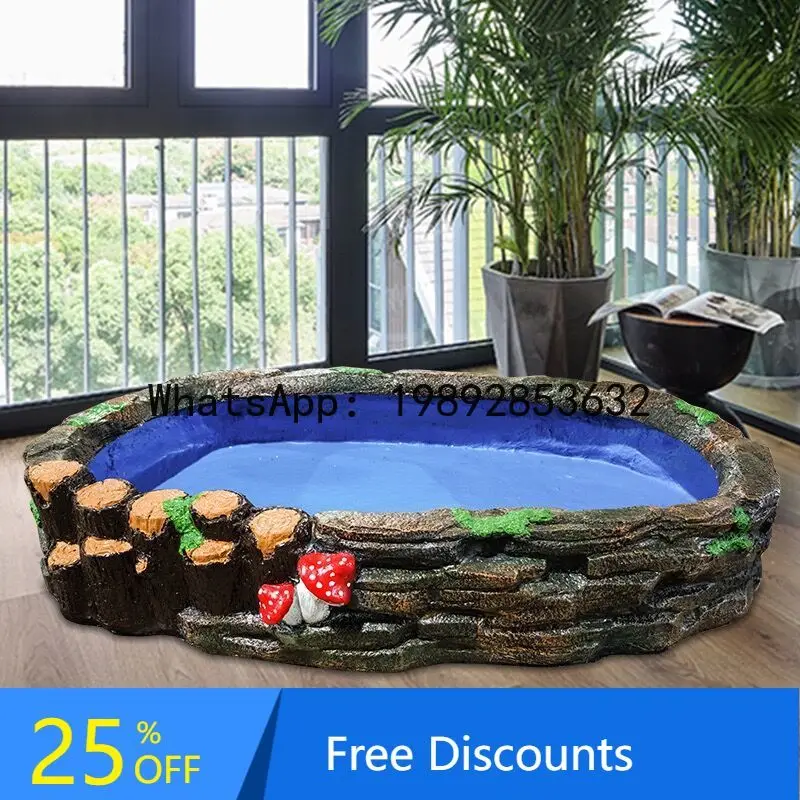 

XL Courtyard Fish Pond Landscape Rockery Fountain Terrace Landscape Garden Turtle Pond Water Feature Decoration Flowing