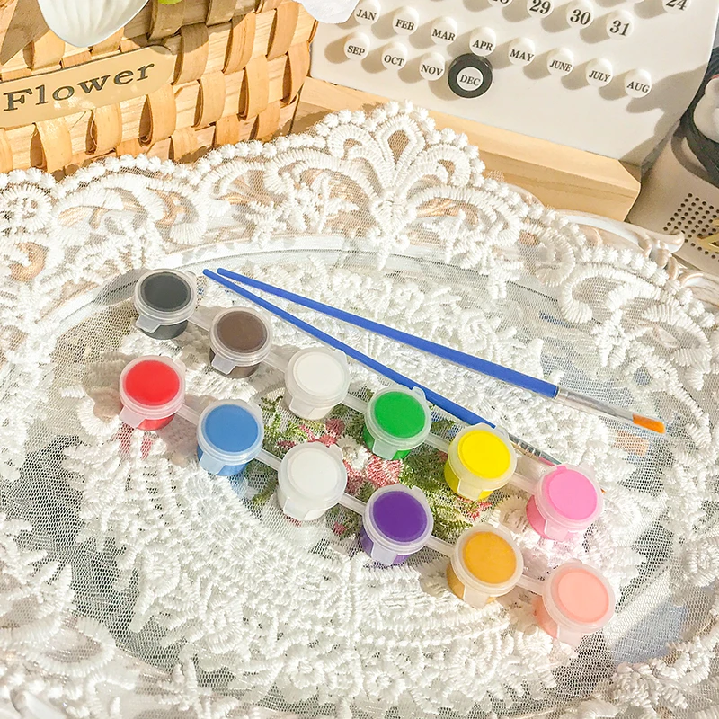 3ml 12-color Acrylic Pigment Strips Are Bright in Color and Strong Coverage DIY Hand-painted Gypsum Doll Digital Oil Painting