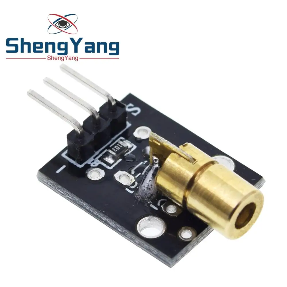 TZT Smart Electronics New KY-008 3pin 650nm Red Laser Transmitter Dot Diode Copper Head Module for Arduino AVR PIC DIY