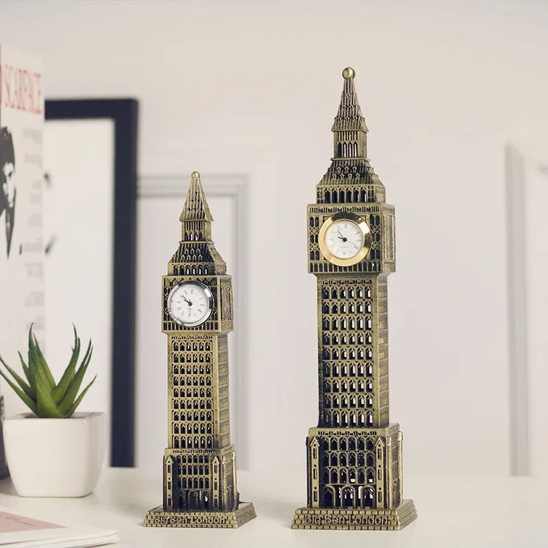 18/24cm The World Famous Landmark Big Ben Decor Model European Style of The Ancient Big Ben In London Building Statue Figurine