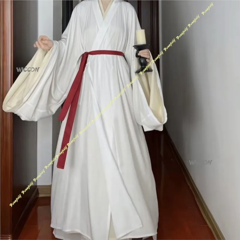 

Chinese Hanfu Women New Adult Ancient Skirt Summer Warring State Robe cosplay Costume Red White Dress Girl Gift Suit Stage Party