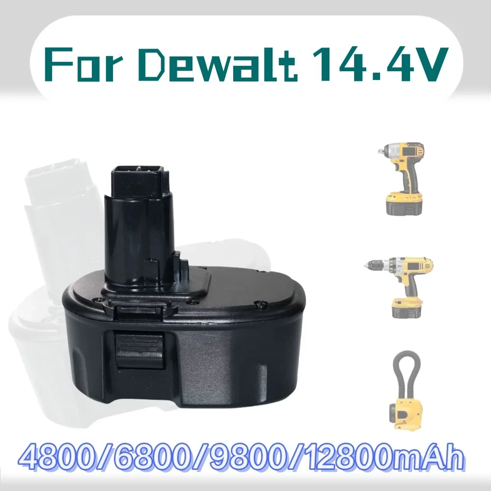 Ni-MH 4800/6800/9800/12800mAh  Replacement Battery for Dewalt 14.4V XRP ,  DC9091 DC9094 DW9091 DE9091 DE9092 14.4 Volt Cordless