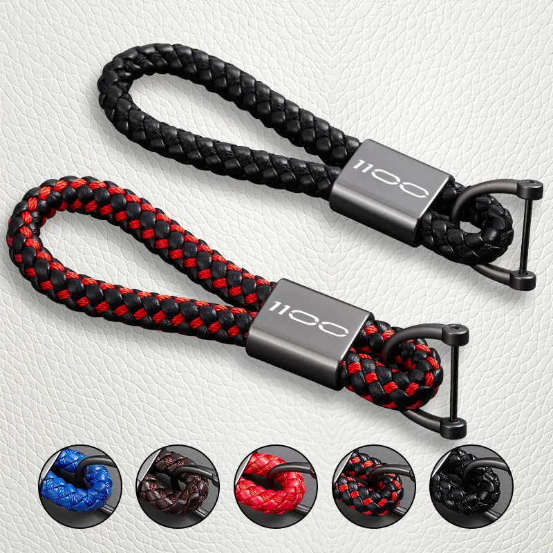 For KAWASAKI Z1100 SE SX Versys 1100 SE Versys 1100SE Motorcycle Keyring Anti-lost Metal Key Ring Braided rope Keychain