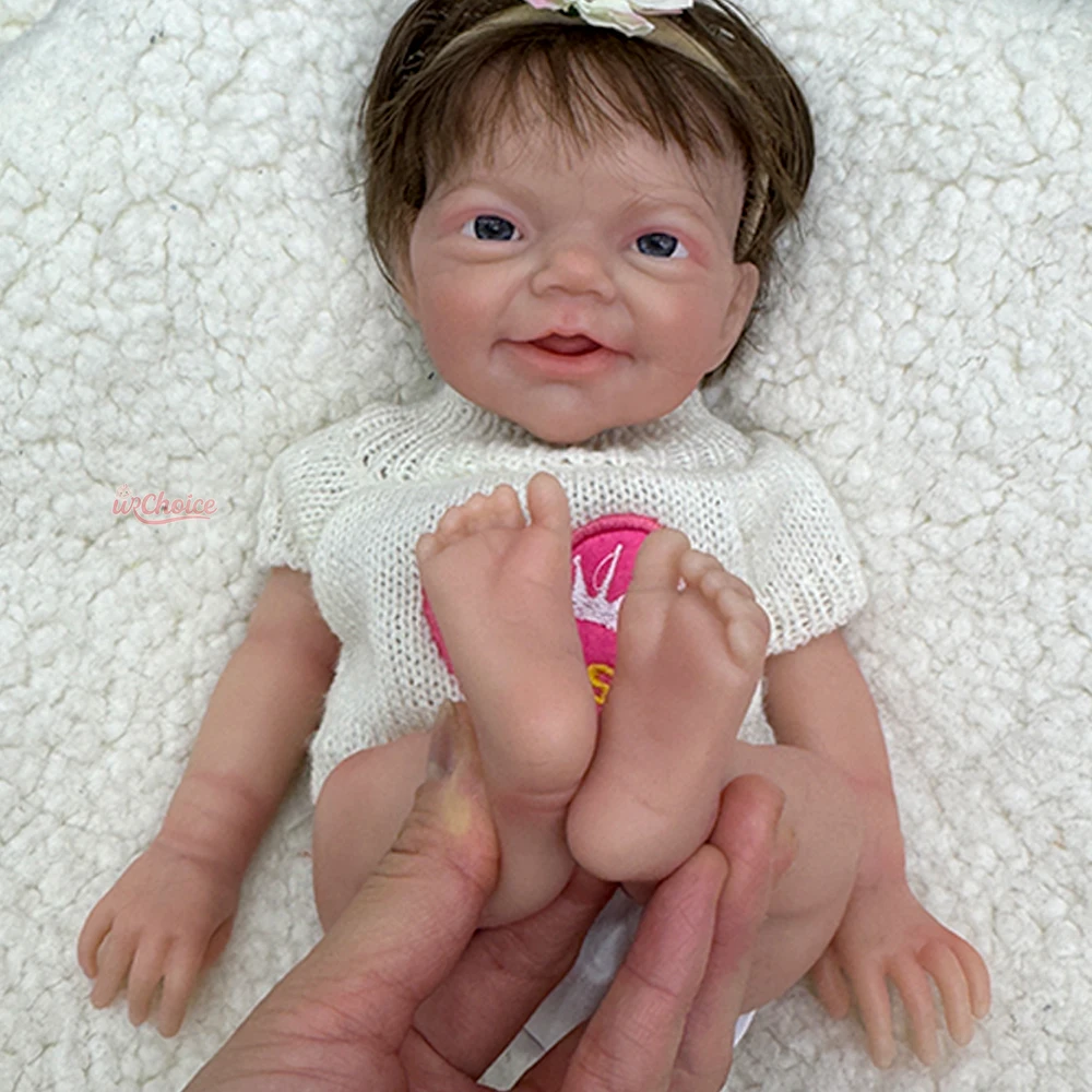 Tiny 12-inch siliconen babyspeelgoed voor kinderen Open ogen en zoete glimlach herboren pop babyjongen voor emotioneel gezelschap