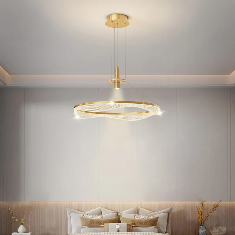 ديكور المنزل الحديث حلقة أدى أضواء قلادة ضوء مصابيح لغرفة المعيشة الثريات لغرفة الطعام شنقا ضوء الإضاءة الداخلية #4