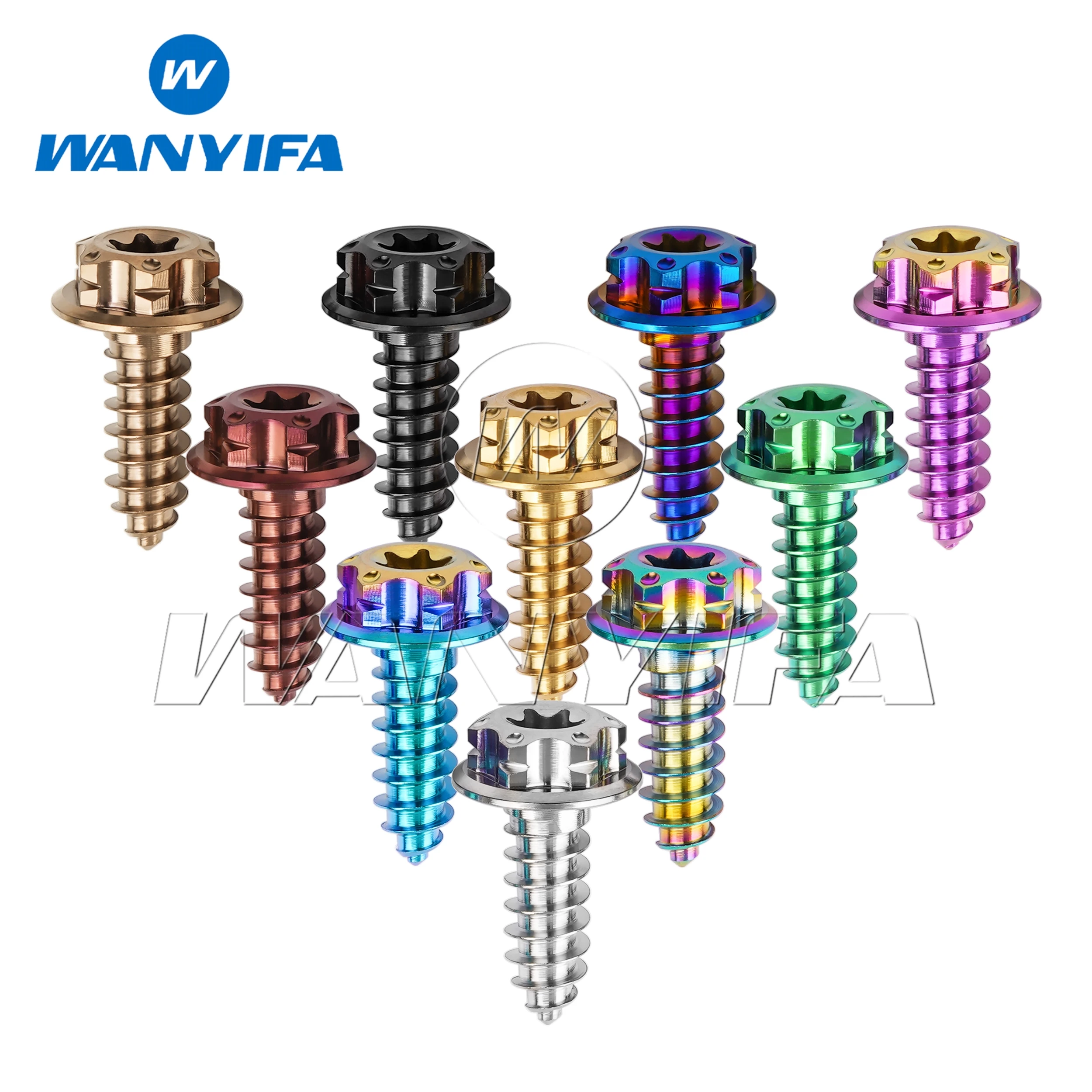 Wanyifa Titanium Alloy Bolts Self Tapping with Small Flange Internal  M4/M5x15mm for Securing and Modifying Electric Motorcycle