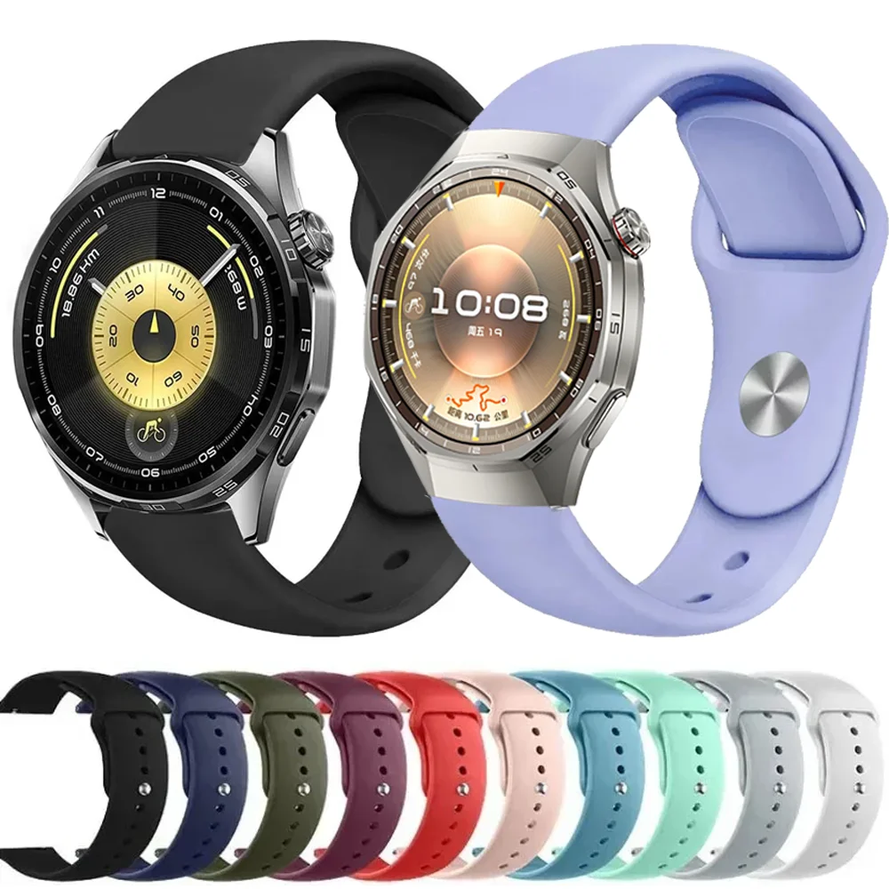 18mm 20mm 22mm スポーツシリコンストラップ Huawei Watch 5 GT6-5-4 Pro 46mm ブレスレット リストバンド Huawei Watch 5 GT6-5-4 Pro 41mm 42mm対応