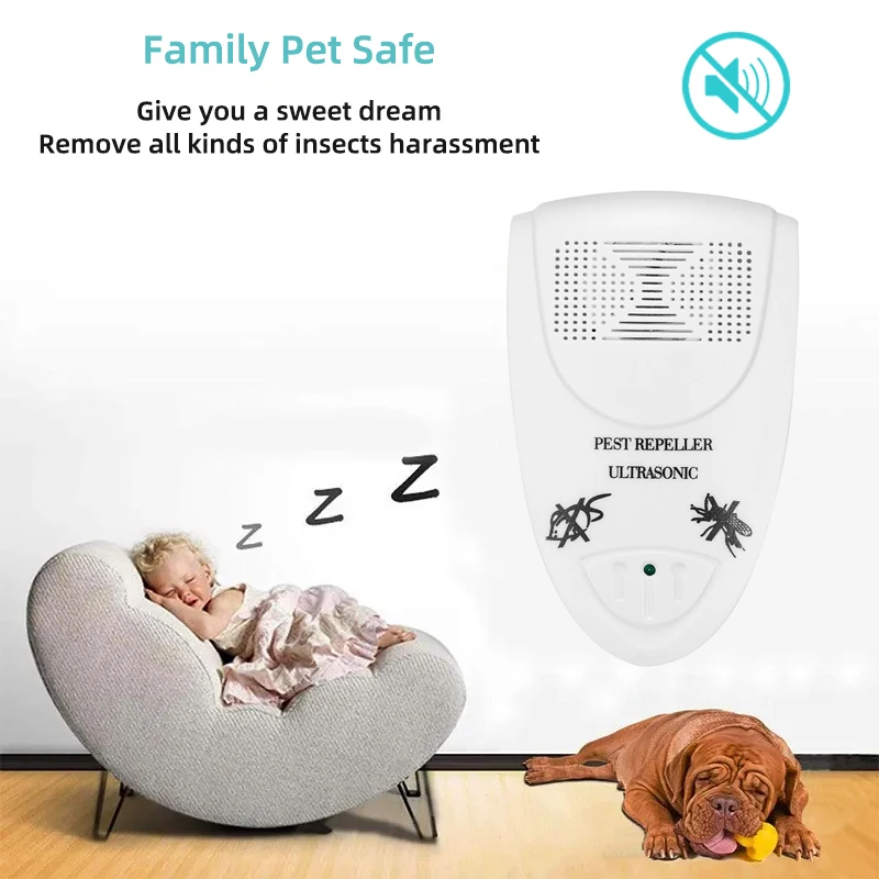 Ultrasonic Mosquito Repellent, Cockroach And Fly Killer, Indoor Anti Mosquito And Anti Rodent Device,US/EU/UK Plug
