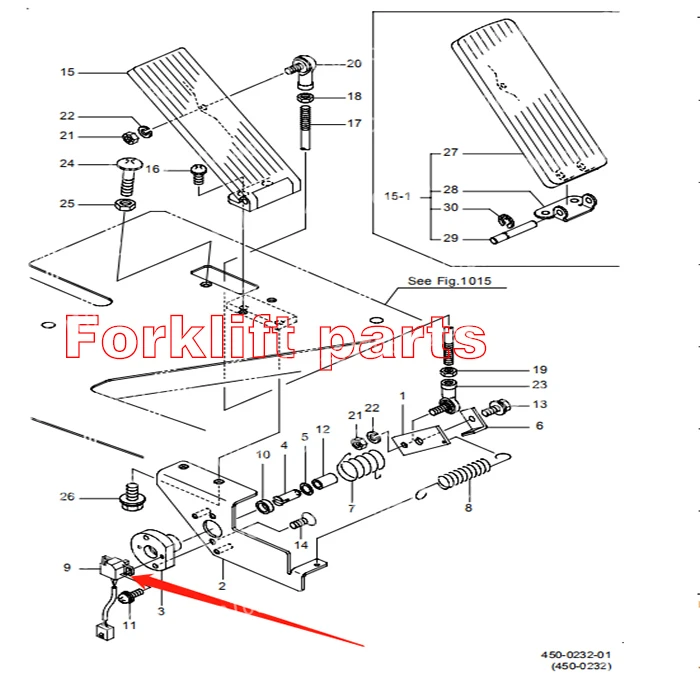 Electric Forklift Accessories FB10-30-72/75 Accelerator Pedal Accelerator 70000-45711