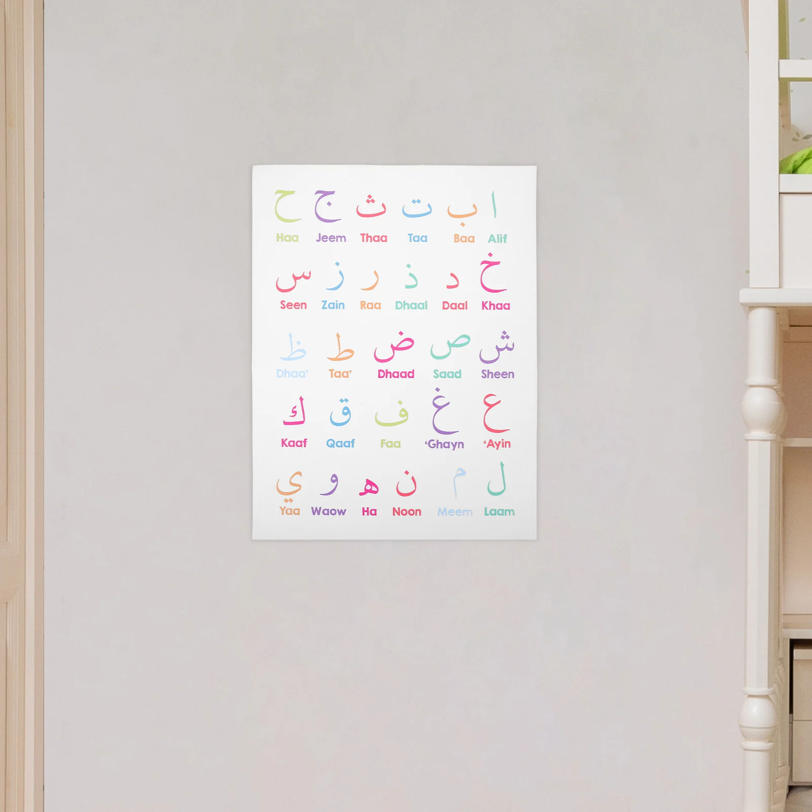

Arabic Alphabet Poster Cotton Linen Educational Decor Kids Early Learning Wall Chart Preschool Bedroom Classroom Toddler