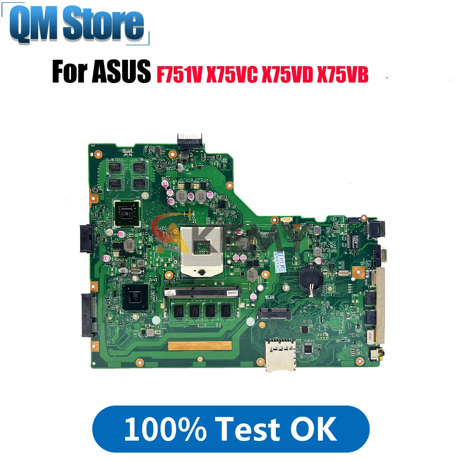 

Материнская плата для ноутбука X75VD для ASUS VivoBook X75VD F751V X75VB X75V X75VC, материнская плата для ноутбука, в наличии, 100% тестирование, ОК, быстрая доставка