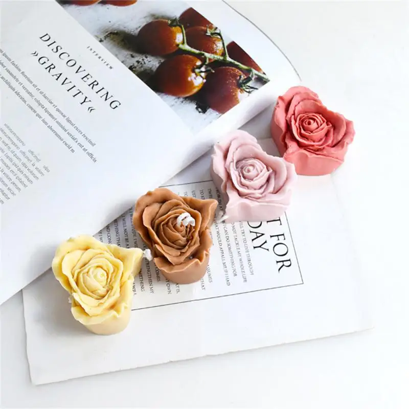 Love Flowers Mold DIY Heart Shaped Roses Aromatherapy Candle Epoxy Resin Plaster Mould Handmade Soap Silicone Molds