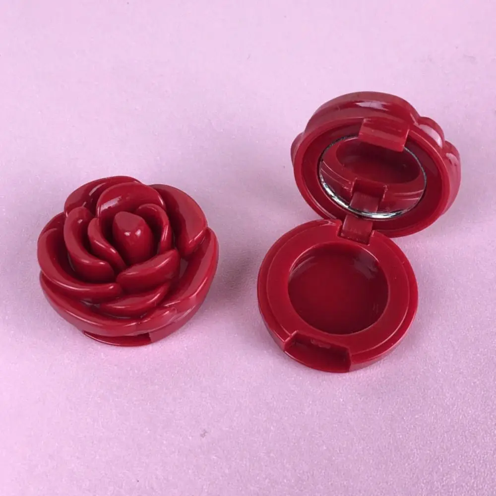 Kleine spiegel oogschaduwcontainer 3D Rose oogschaduwfles Lege hervulbare oogschaduwpot Compacte hervulbare fles