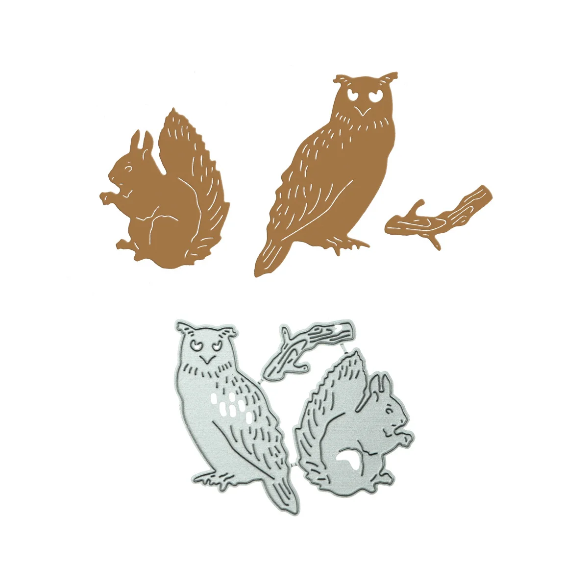 Metal Cutting Die Sets Squirrel Owl Pattern For Scrapbooking Handcraft Card Punch Knife Stencil Postcard Clipart Decorating