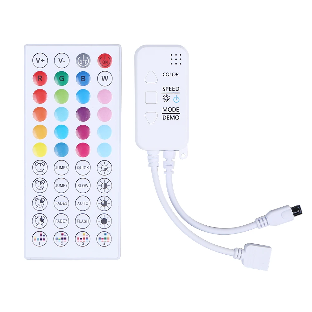 Controller LED compatibile con Bluetooth Music Sync Controller LED RGB telecomando IR a 24/44 tasti per strisce RGB 12V 5050 3528 5630