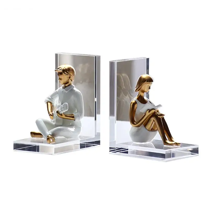 Imagem -06 - Minimalista Acrílico Figura Estátua para Decoração de Mesa Banhado a Ouro Personagem Escultura Estética Decoração do Quarto Artesanato