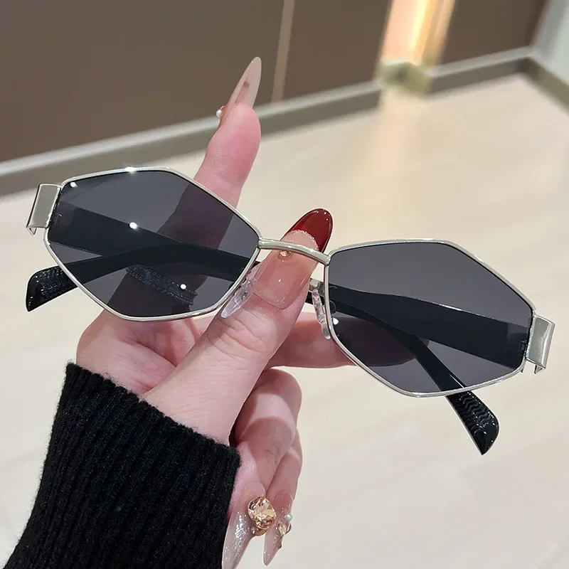 Fashion Polygonal Women Sunglasses Vintage Brand Irregular Sun glasses Unique Metal Frame Punk Eyewear Men UV400 - view 6