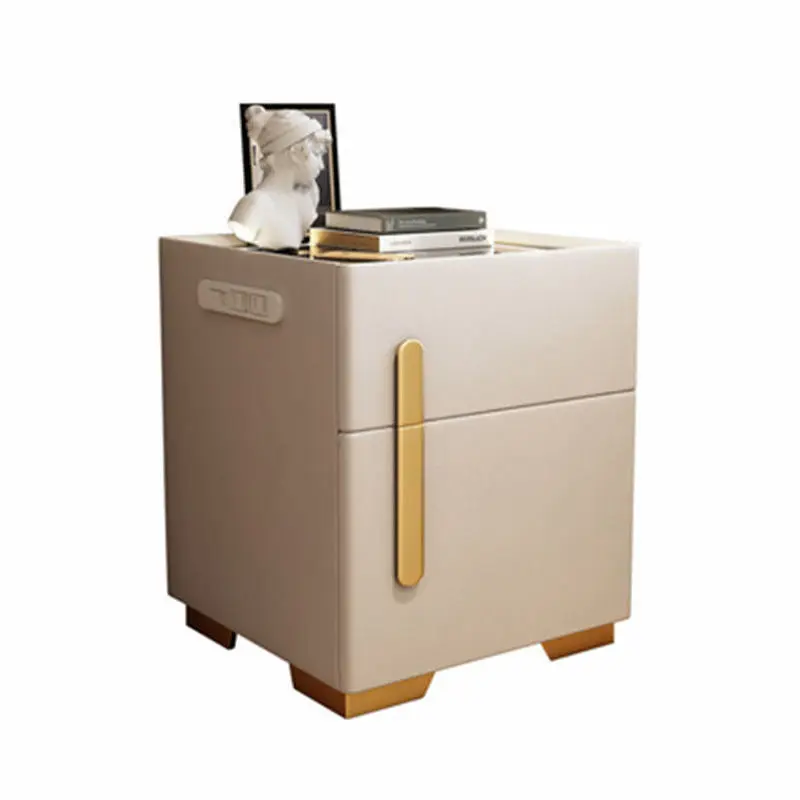 

Smart Wooden Bedside Table With Safe Multifunctional Bedside Cabinet Nightstand With Wireless Charger And USB