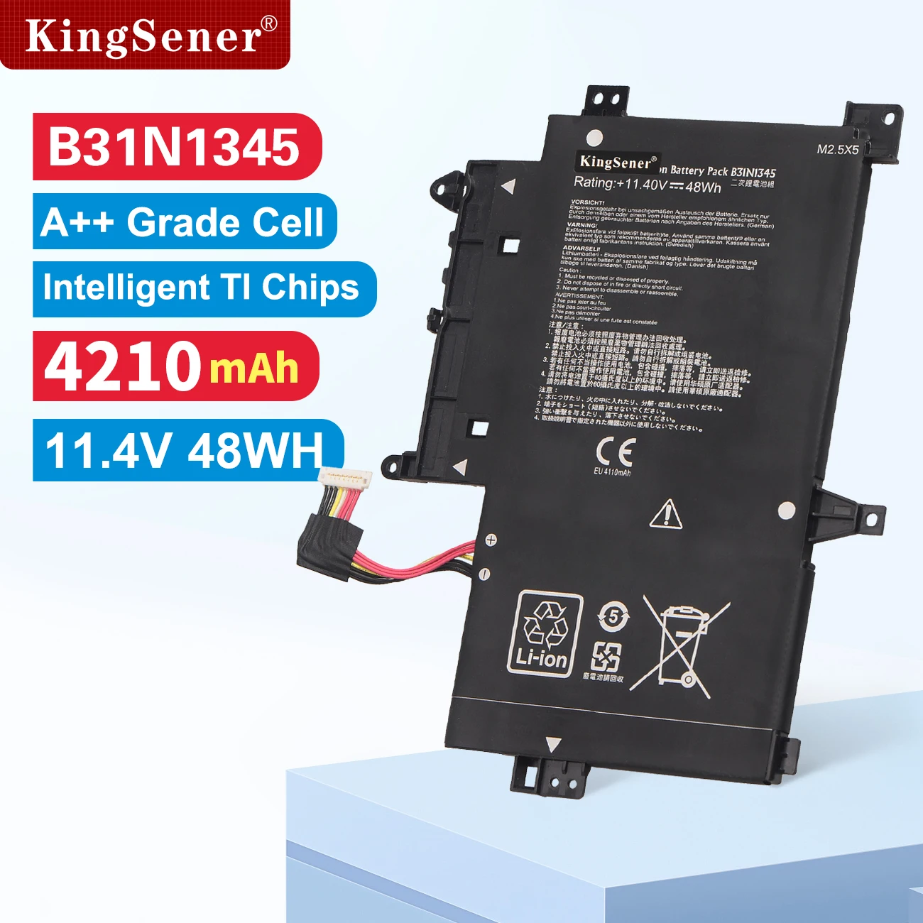 

KingSener Genuine B31N1345 Laptop Battery for ASUS TP500 TP500LA TP500LN TP500LB 0B200-00990100 Series 11.4V 48WH