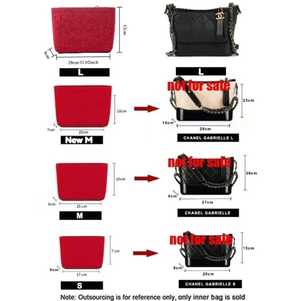 Luxury Bag Insert Felt Purse Organizer Size Inner Liner Bag With Side Zipper Portable Shaper Divider For Crossbody Shoulder Bag