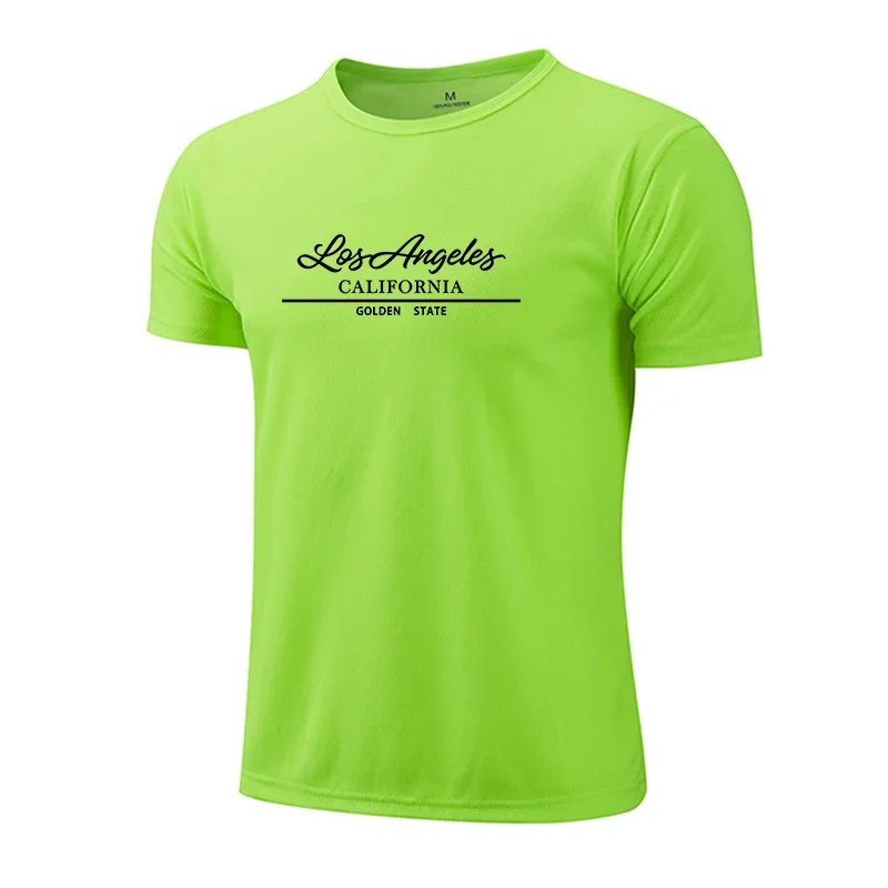 

Summer Mens T-shirts Casual O-Neck Short Sleeve Outdoor Sports Jogging Man Clothes 2026 Quick-Drying Mesh Tees Urban Print Tops