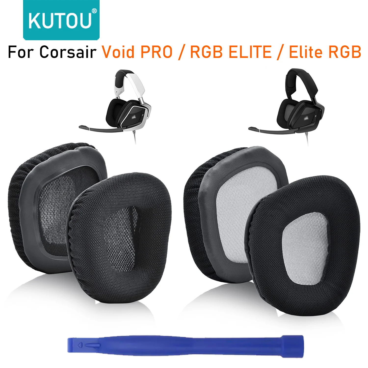 

KUTOU Replacement Earpads For Corsair Void PRO RGB ELITE RGB Gaming Headset Ear Pads Earpad Cushion High quality Ear pad Cover