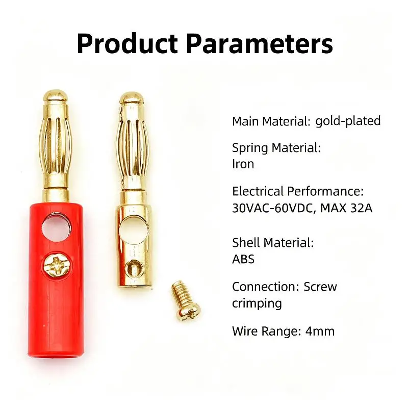4MM Banana Plug Socket Terminal Set 10Pcs Stable Connection Connectors for Home Appliance Repair DIY Projects