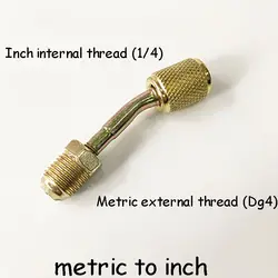 Refrigeration Tool  refrigeração，Convert Adapter Metric Dg4 Inch System 1/4 Air Conditioning Pipe Connector Copper Safety Valve