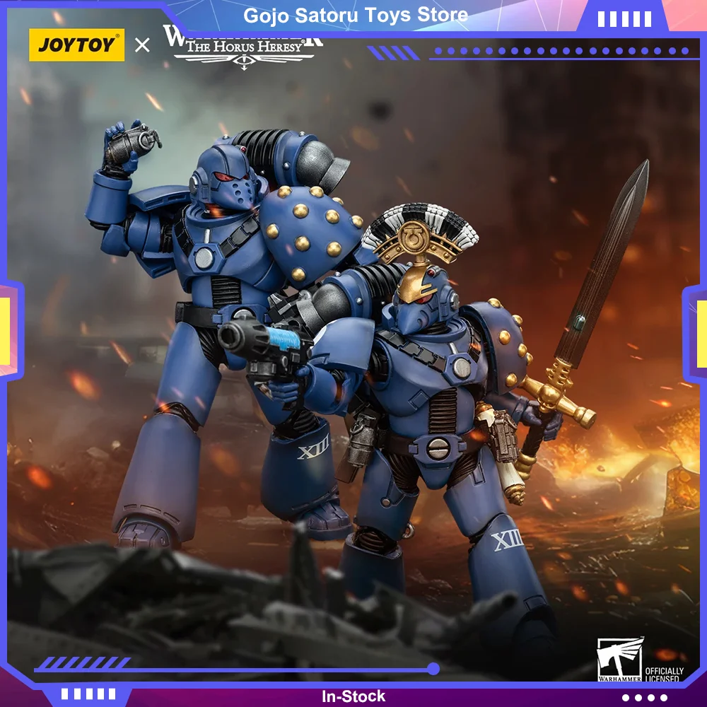 JOYTOY Warhammer 40K 1/18 Action Figures Ultramarines MK VI Tactical Squad Anime Chainblade Power Sword Sergeant Game Model Toy