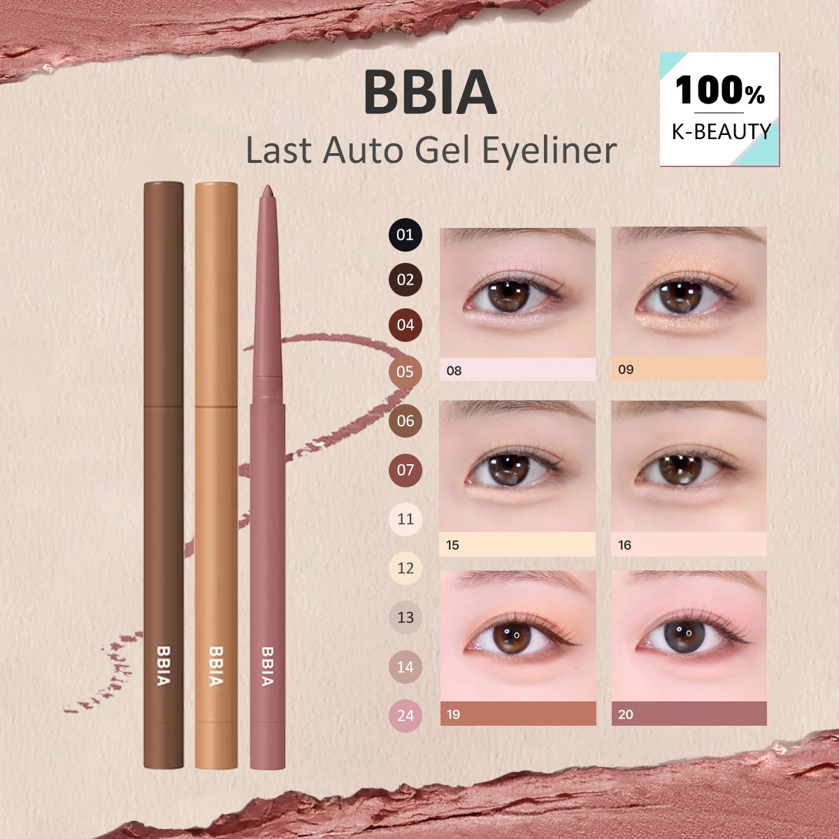 BBIA Last Auto Gel Eyeliner,Precise Line Control & Fade-Resistant,Intense Pigment & All-Day Wear,Korean Cosmetic,Korean Makeup