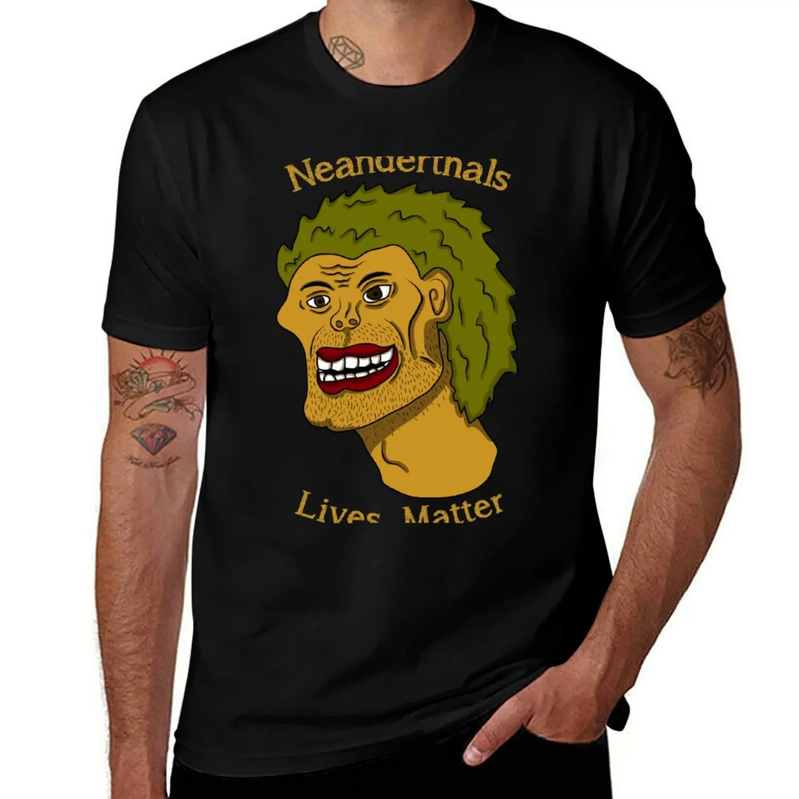 Neanderthals Lives Matter T-Shirt designer shirts vintage graphic tee quick drying mens fashion