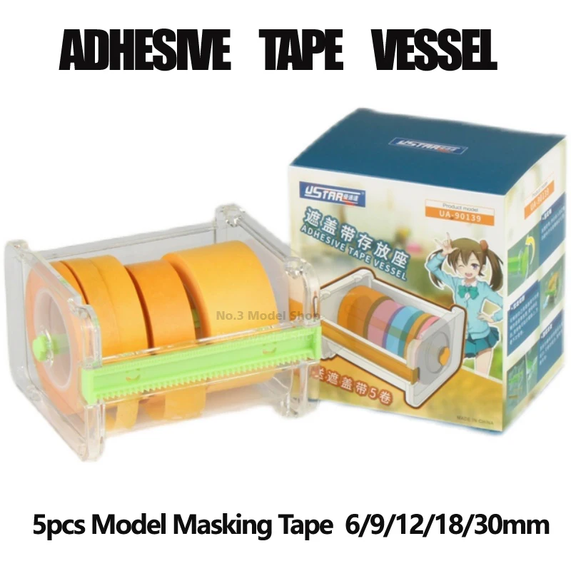 Modell Spezielle Klebeband Masking Tape Dispenser Cutter Und 5 stücke Band (6/9/12/18/30mm)