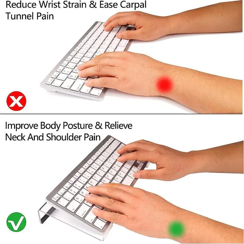 Dudukan Keyboard komputer miring, dudukan baki Keyboard pengangkat ruang mengetik ergonomis antiselip untuk meja rumah