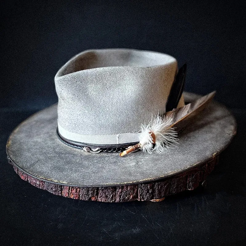Men's and Women's Autumn and Winter Pure Wool Fedora Hats, Vintage Felt Hats, Trimmed Edge Jazz Hats