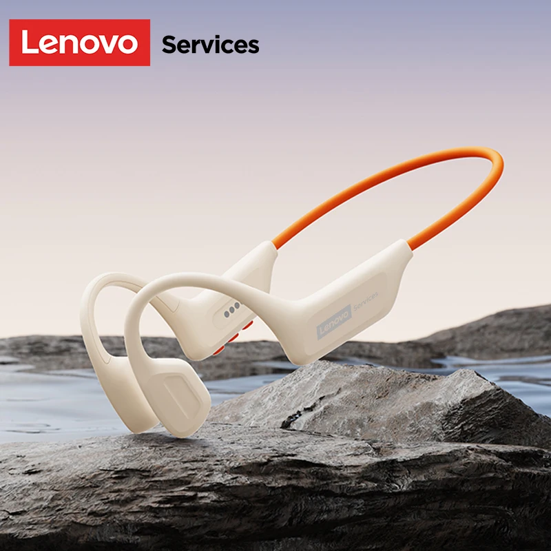 Lenovo S106 True Bone Conduction Headset Bluetooth 6.0 IPX8 Waterdichte hoofdtelefoon 32GB MP3 HIFI-oortelefoon met microfoon voor zwemmen