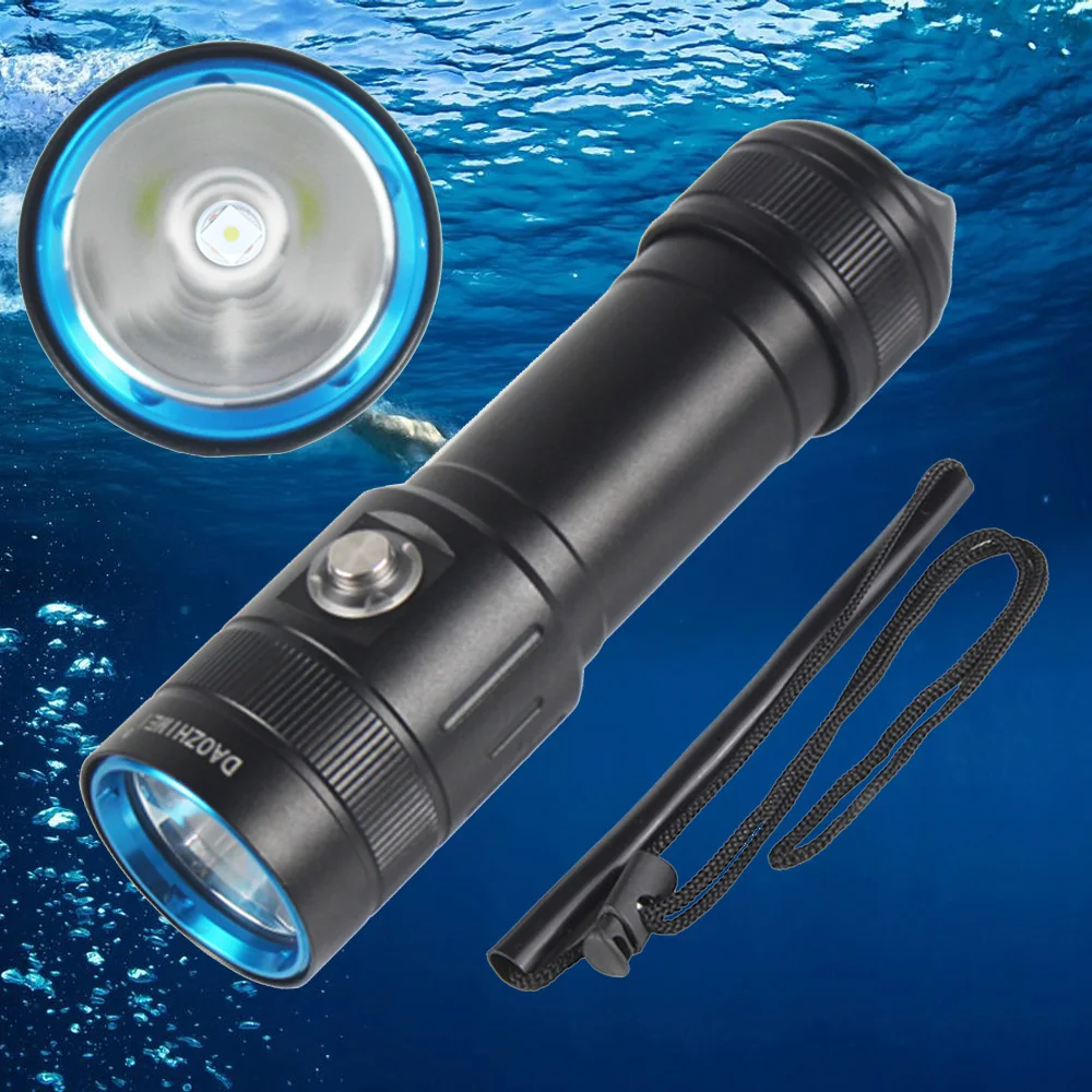 

High Power Diving LED Light White &Yellow Laser Diving Flashlight IP68 Waterproof underwater 100 meters Hunting Tactics Torch
