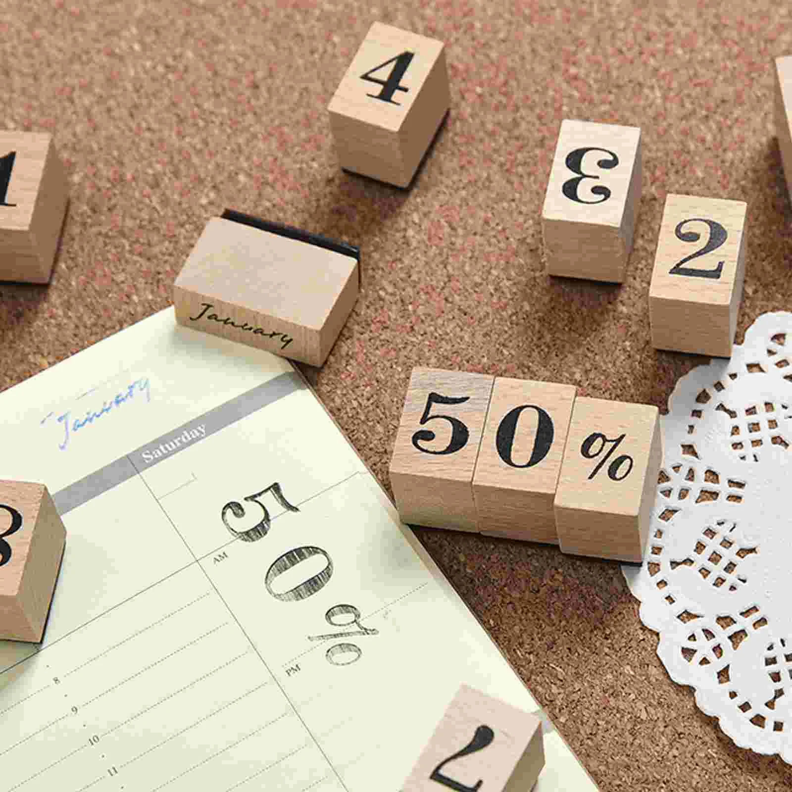 Scrapbook Wooden Stamp Set Office Alphabet Stamps Card Making Supplies Rubber Fox Seal