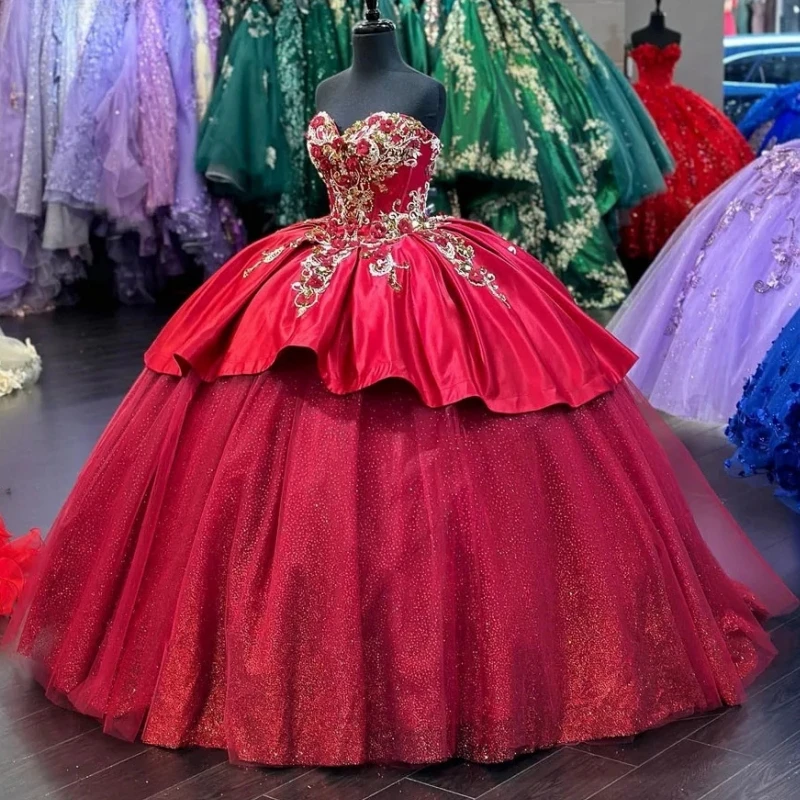 

Красное бальное платье принцессы с реальным изображением, платья для Quinceanera, милое платье для выпускного вечера 16, вечерние наряды 14 для девочек 15 лет