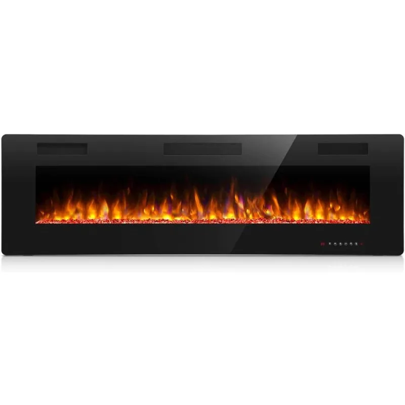 

Electric Fireplace in-Wall Recessed and Wall Mounted, Fireplace Heater and Linear Fireplace with Multicolor Flame, Timer