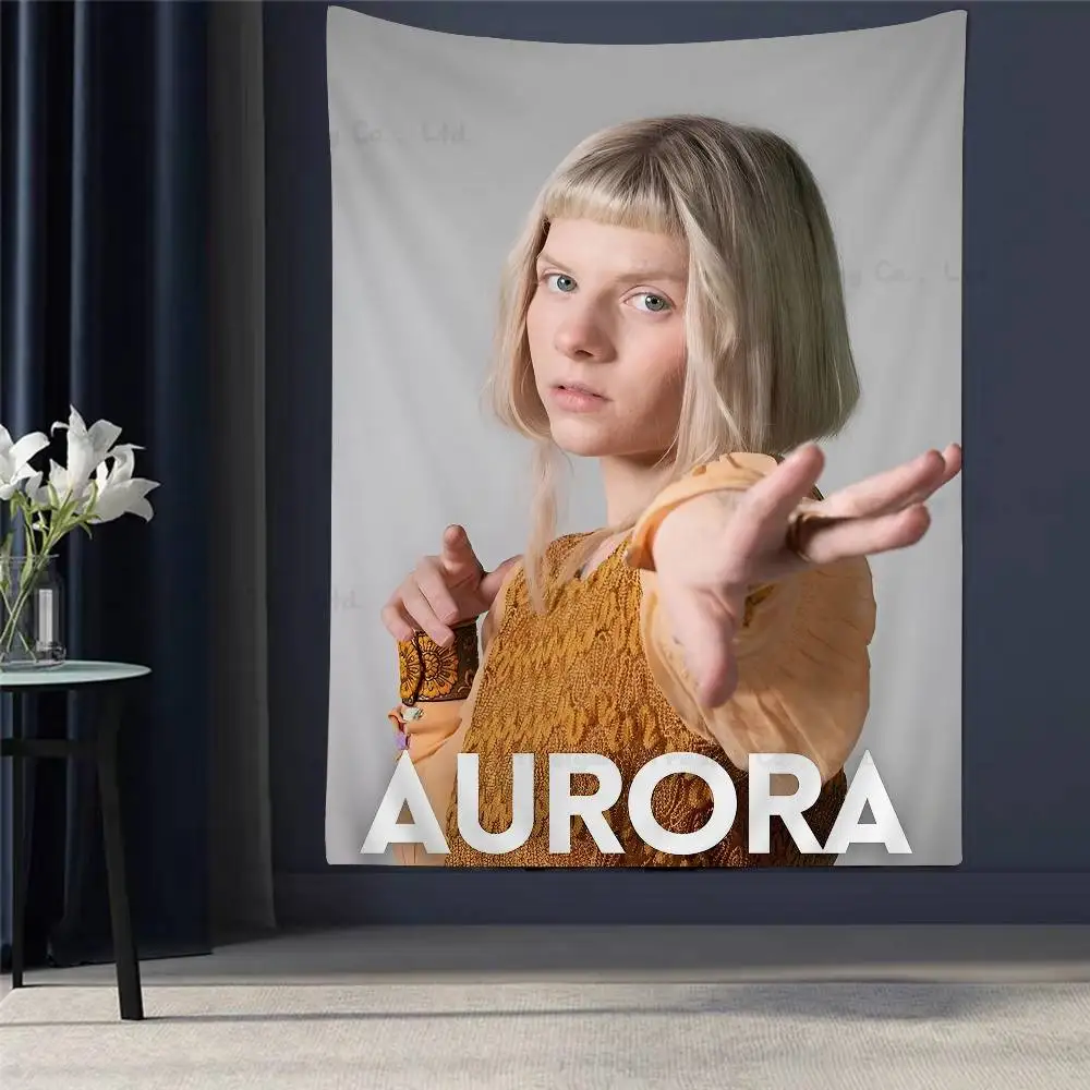 

A-Aurora A-Aksnes Singer DIY Wall Tapestry Hanging Tarot Hippie Wall Rugs Dorm INS Home Decor