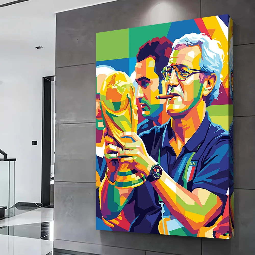 Football Coach With Trophy Printing Poster Customizable Pictures Wall Art Canvas Painting for Room Decoration Bathroom Decor