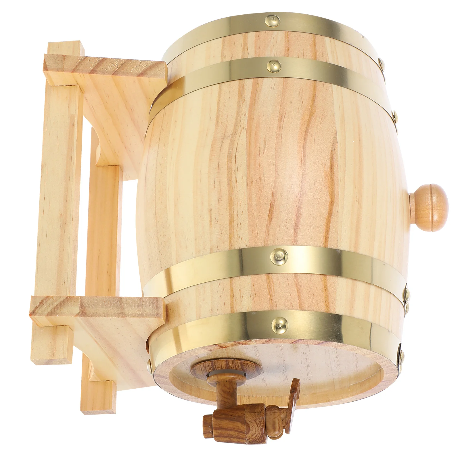 

1 Set 1.5L Solid Wood Wine Beer Barrel For Party Outdoor Gathering Wine Aging Storage Dispenser Wooden Drink Barrel Kitchen Bar