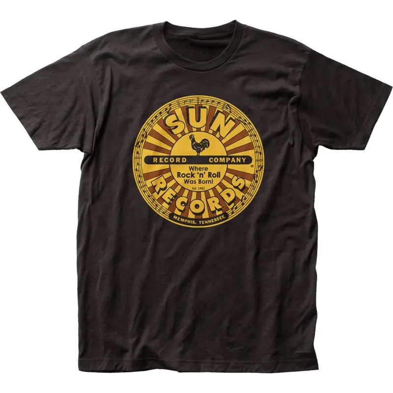 Sun Records Full Circle Mens T Shirt Rock And Roll Classic Band Tee New Black