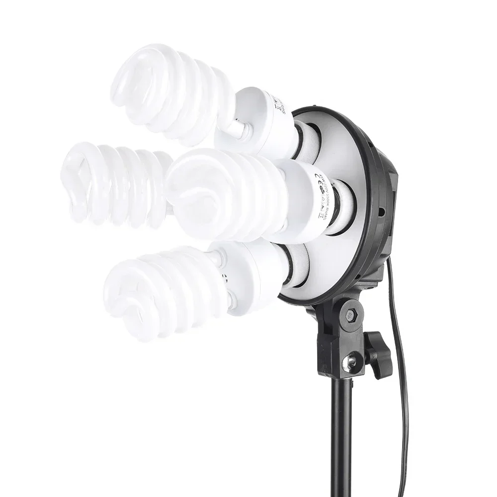 

NEW Professional photo studio kit 5 lamps holder softbox with background support