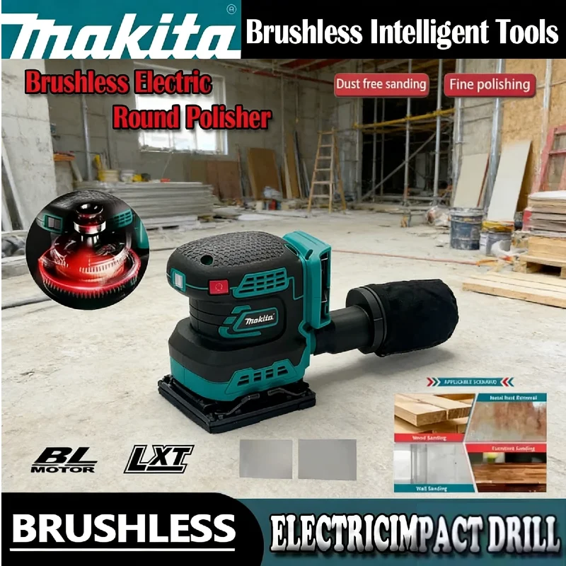 

Makita Cordless Random Orbit Sander Professional 18V Lithium-Ion Polisher Brushless Motor Variable Speed Control Power Tool